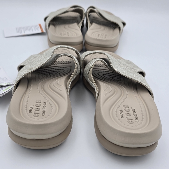 NWT Crocs Capri Shimmer XBand Slide Sandals,  Women's Size 4 - Picture 7 of 16